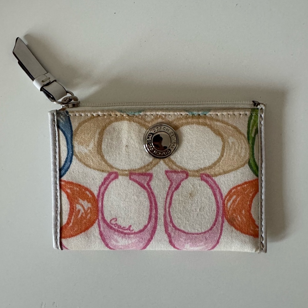 Vintage Y2K Coach Canvas Card Holder